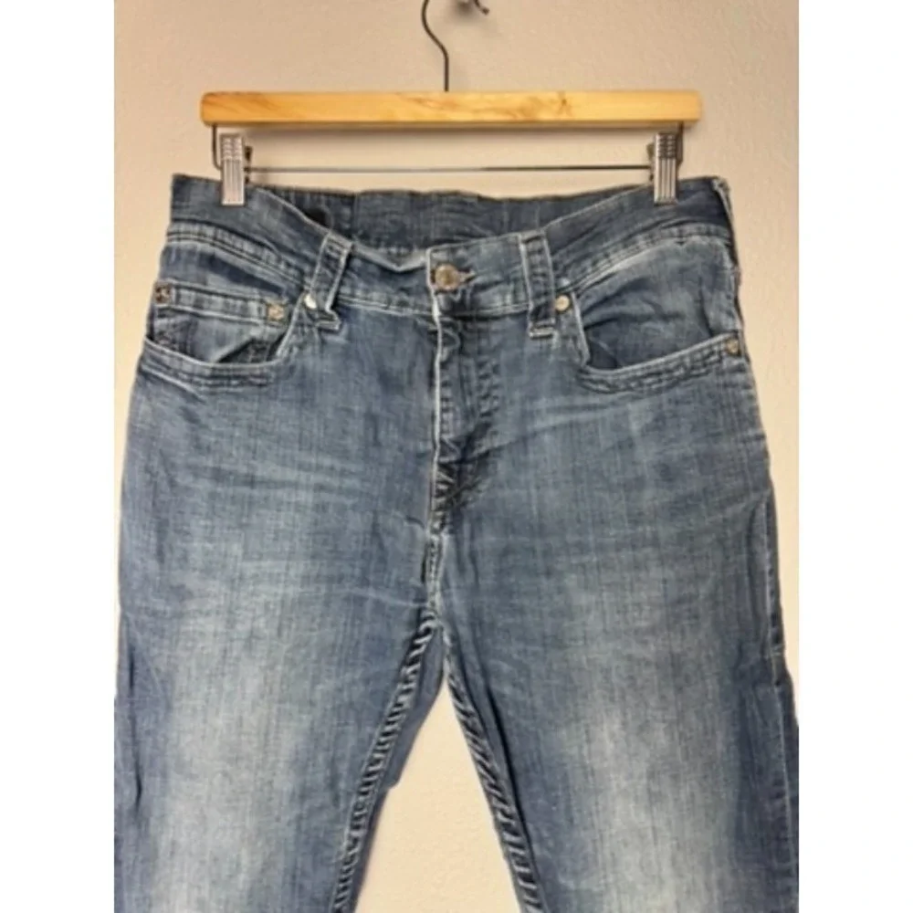 True Religion Rocco Denim Jeans Men Size 34‎ Y2K Workwear Faded Biker Streetwear
